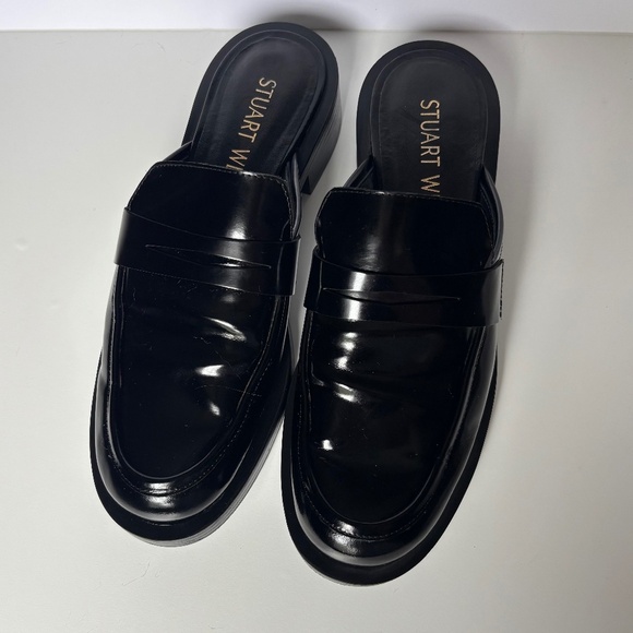 Stuart Weitzman SoHo mule loafers black patent leather 8 - Picture 5 of 11